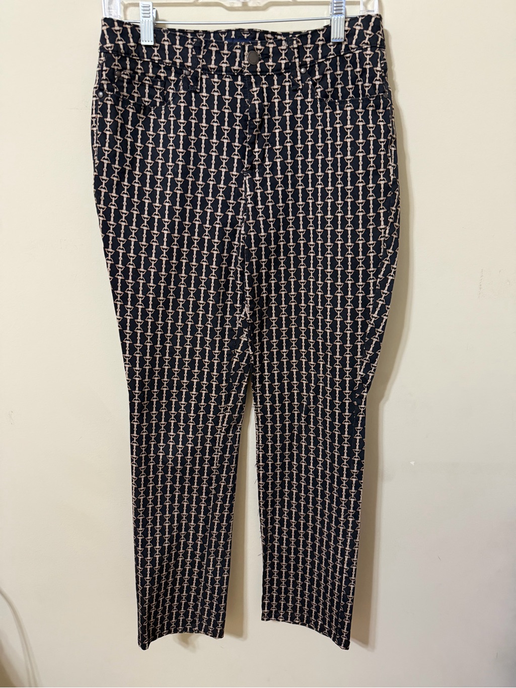 Charter Club Navy Chinos Cream Equestrian 6 Lexington Straight New Won Tags Chic